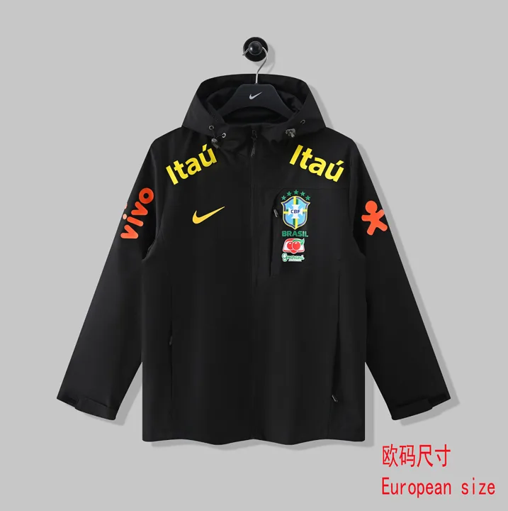 Nike Brazil Black Hooded Windbreaker Jacket