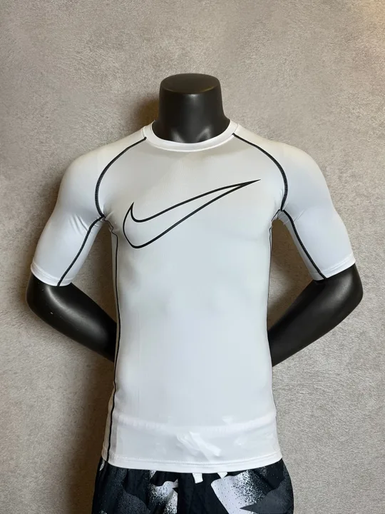 White Short Sleeve Compression Shirt · Style 001