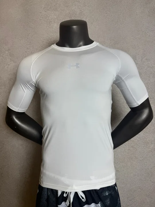 White Short Sleeve Compression Shirt · Style 202