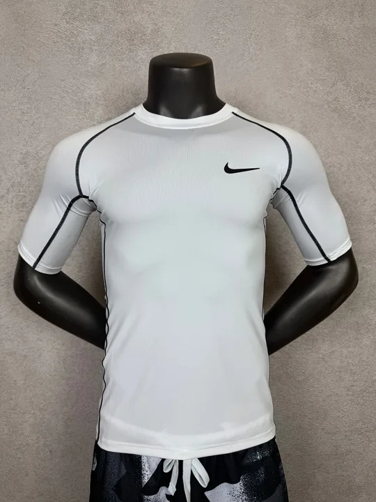 White Short Sleeve Compression Shirt · Style 007
