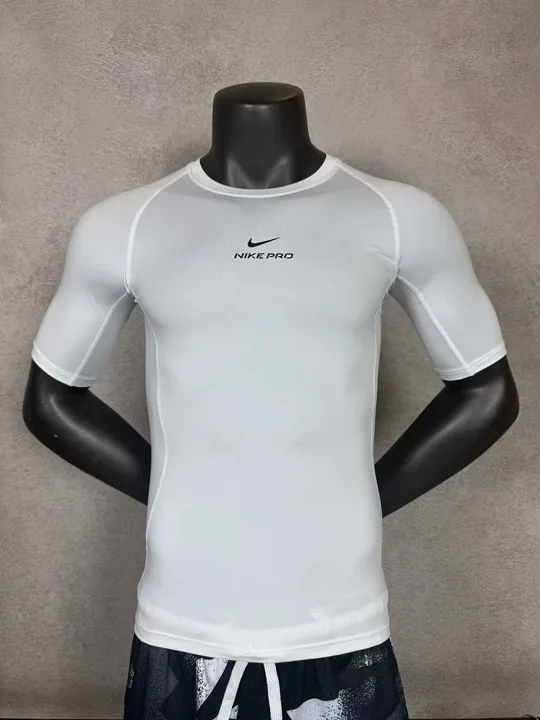 White Short Sleeve Compression Shirt · Style 005