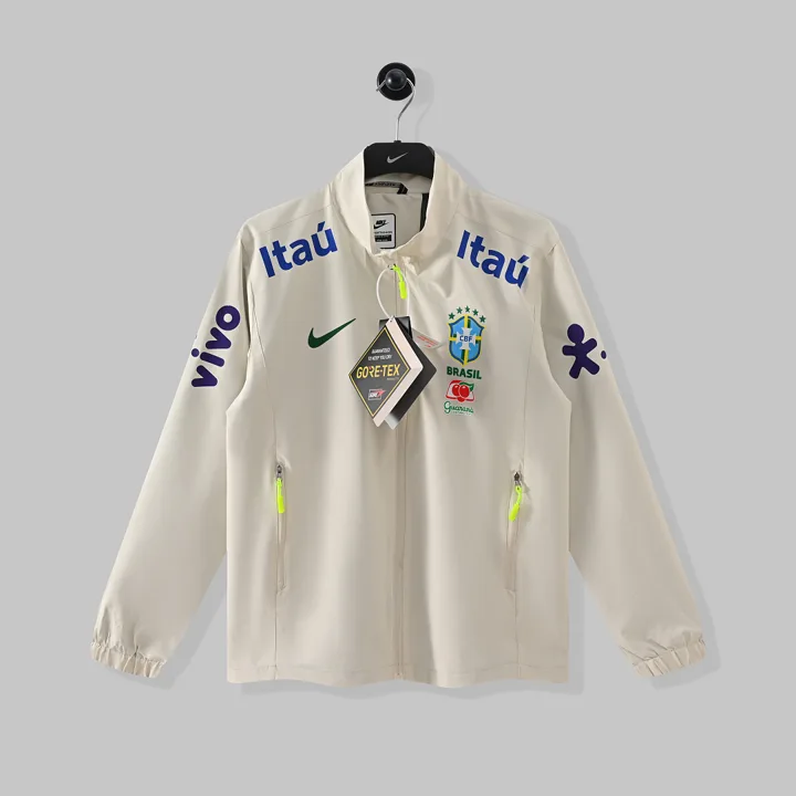 Nike Brazil White Stand Collar Windbreaker Jacket
