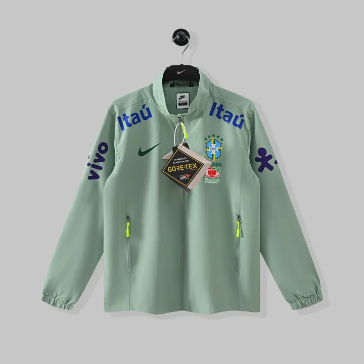 Nike Brazil Green Stand Collar Windbreaker Jacket