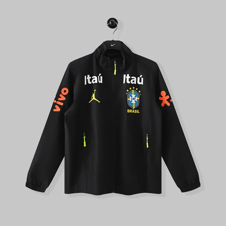 Jordan Brazil Black Stand Collar Windbreaker Jacket