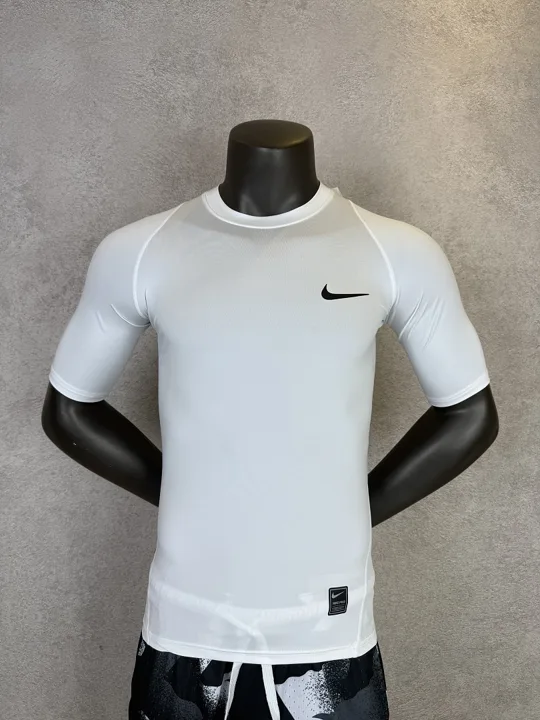 White Short Sleeve Compression Shirt · Style 008