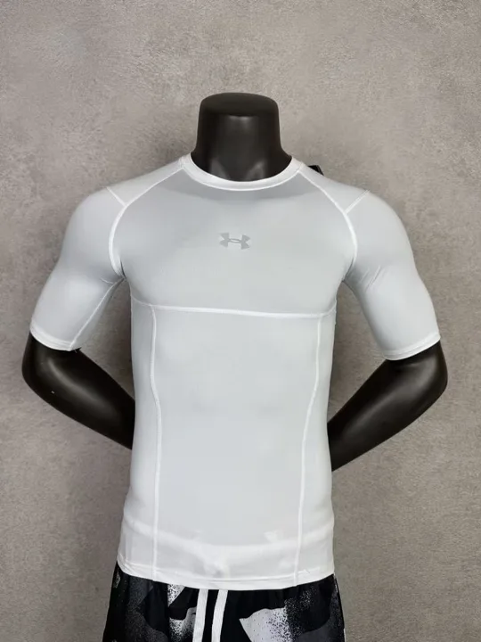 White Short Sleeve Compression Shirt · Style 204