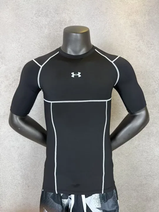 Black Short Sleeve Compression Shirt · Style 204