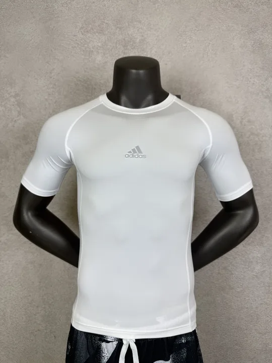 White Short Sleeve Compression Shirt · Style 301