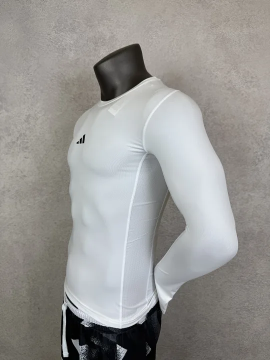 View 2 of White Long Sleeve Compression Shirt · Style 401-1