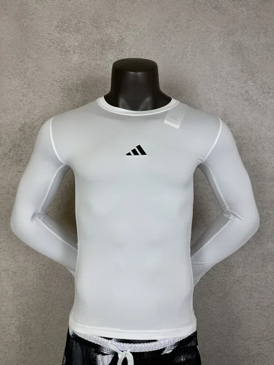 White Long Sleeve Compression Shirt · Style 401-1