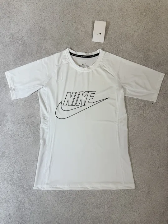 View 3 of White Short Sleeve Compression Shirt · Style 010