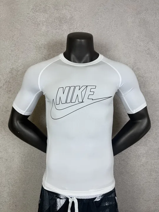 White Short Sleeve Compression Shirt · Style 010