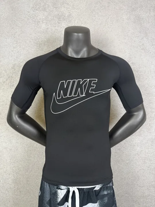 Black Short Sleeve Compression Shirt · Style 010