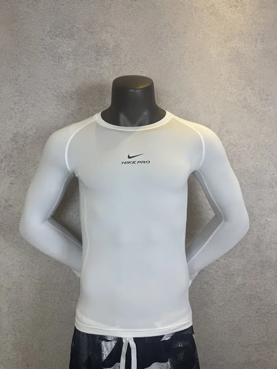 White Long Sleeve Compression Shirt · Style 101-4
