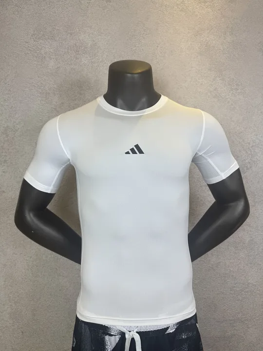 White Short Sleeve Compression Shirt · Style 303