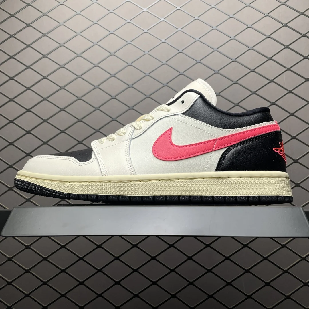 Air Jordan 1 Low | Pale Ivory / Black / Muslin / Racer Pink | DC0774-107