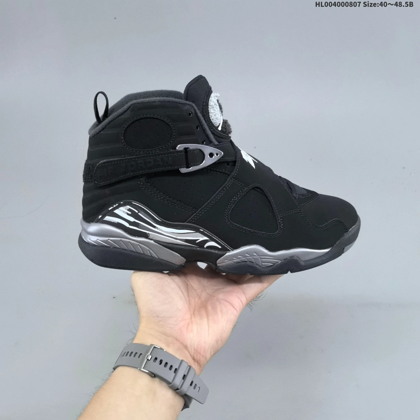 Air Jordan 8 High | Chrome Black and Light Graphite | 305381-007