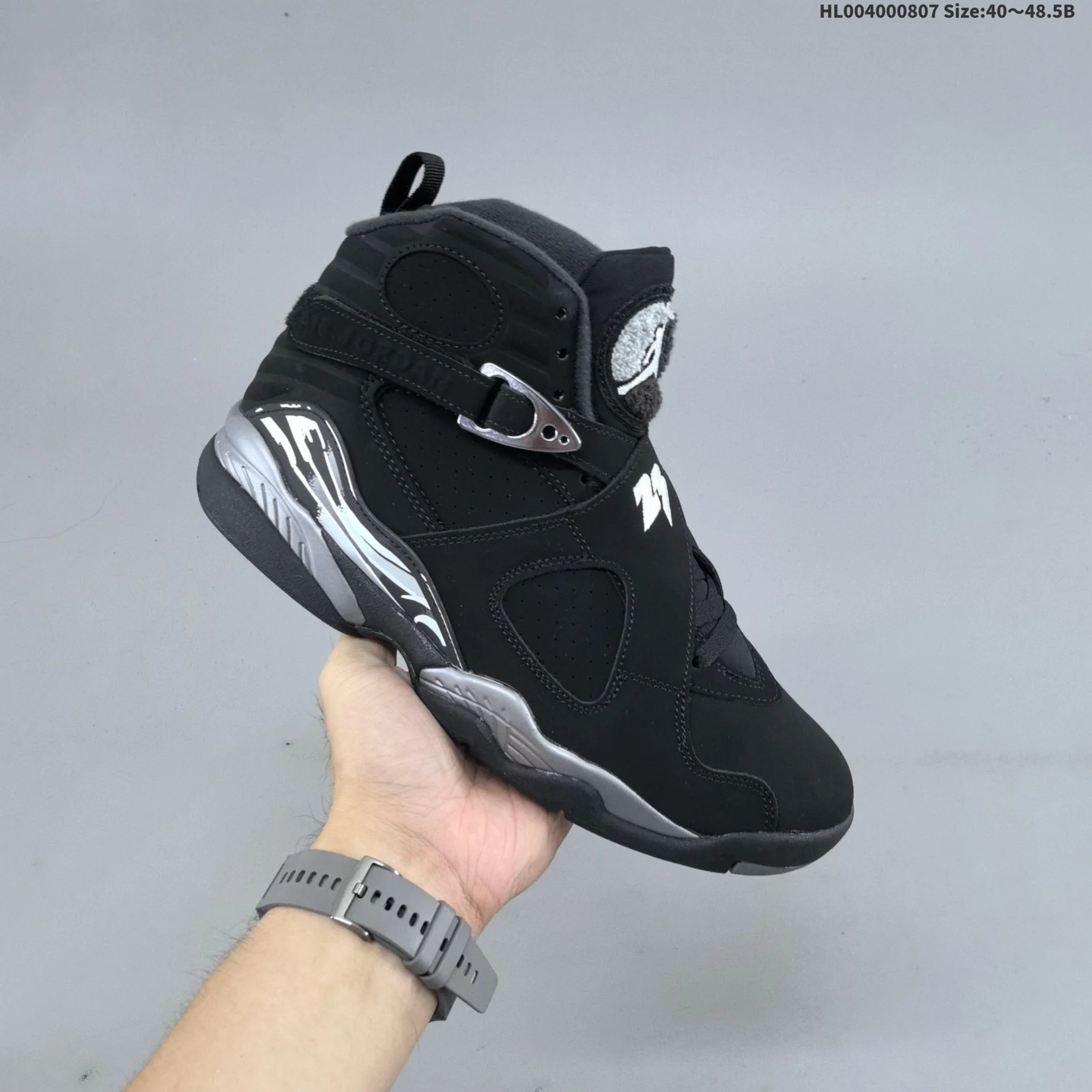 Air Jordan 8 High | Chrome Black and Light Graphite | 305381-007