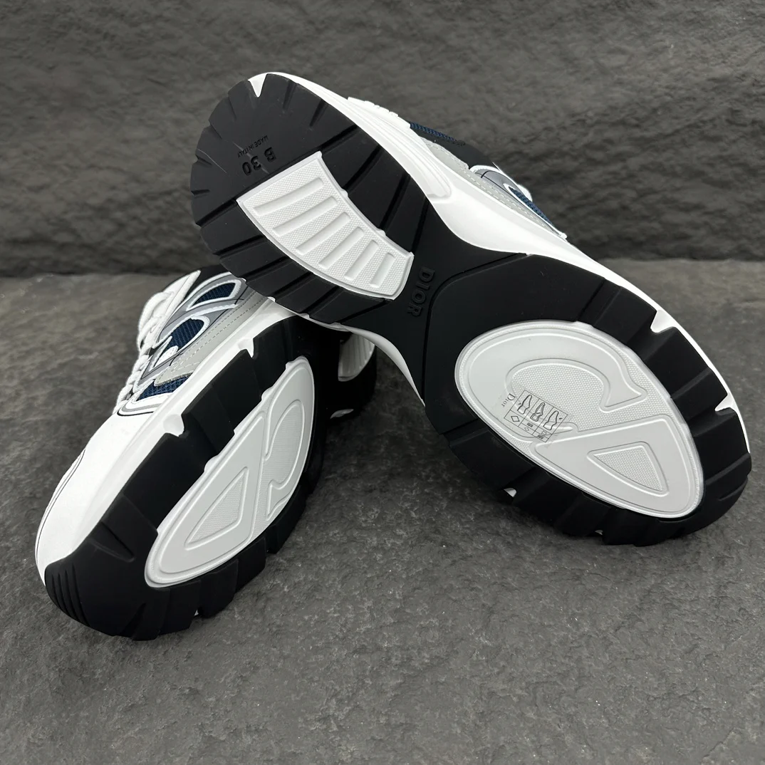 Dior B30 Countdown Sneaker | Blue Mesh with Grey, White and Black
