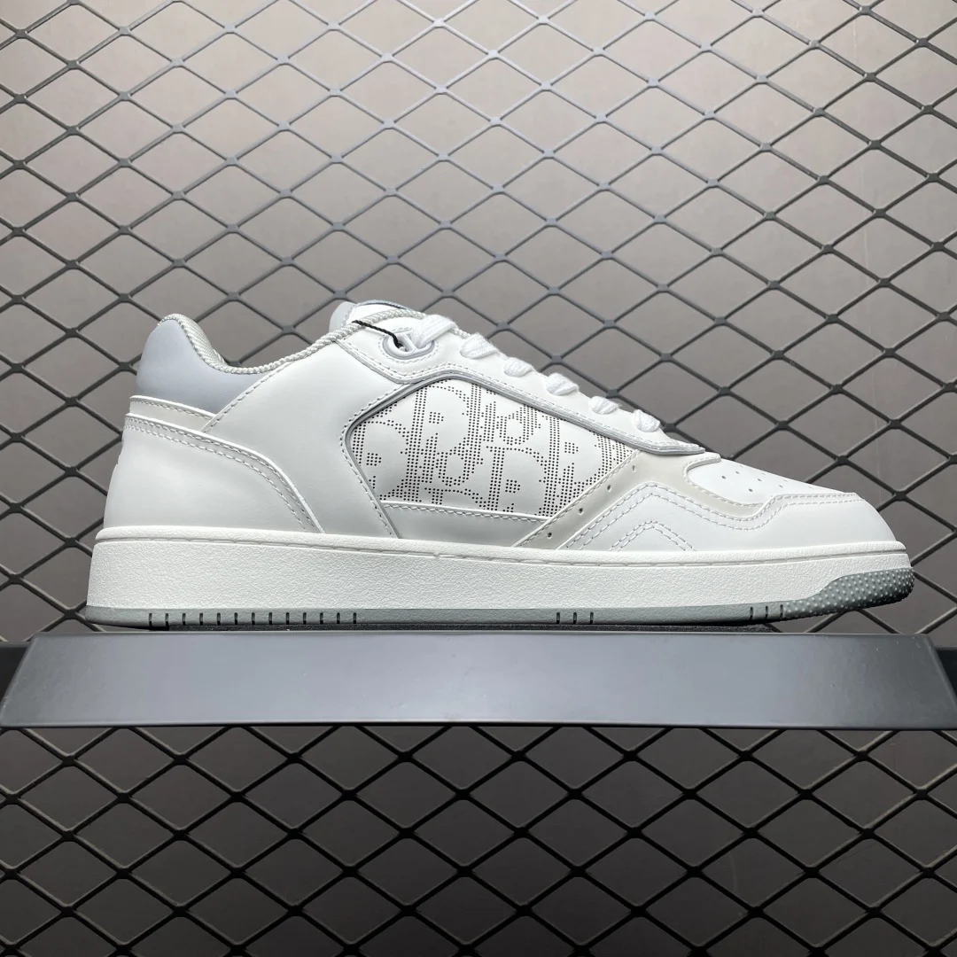 Dior B27 Uptown Low-Top Sneaker | White Calfskin with White Oblique