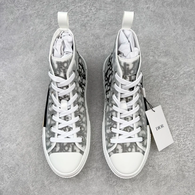 Dior B23 League High-Top and Low-Top Sneakers | High · White and Black Oblique Canvas