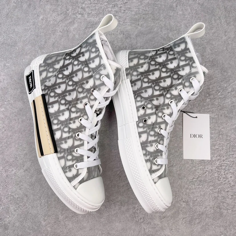 Dior B23 League High-Top and Low-Top Sneakers | High · White and Black Oblique Canvas