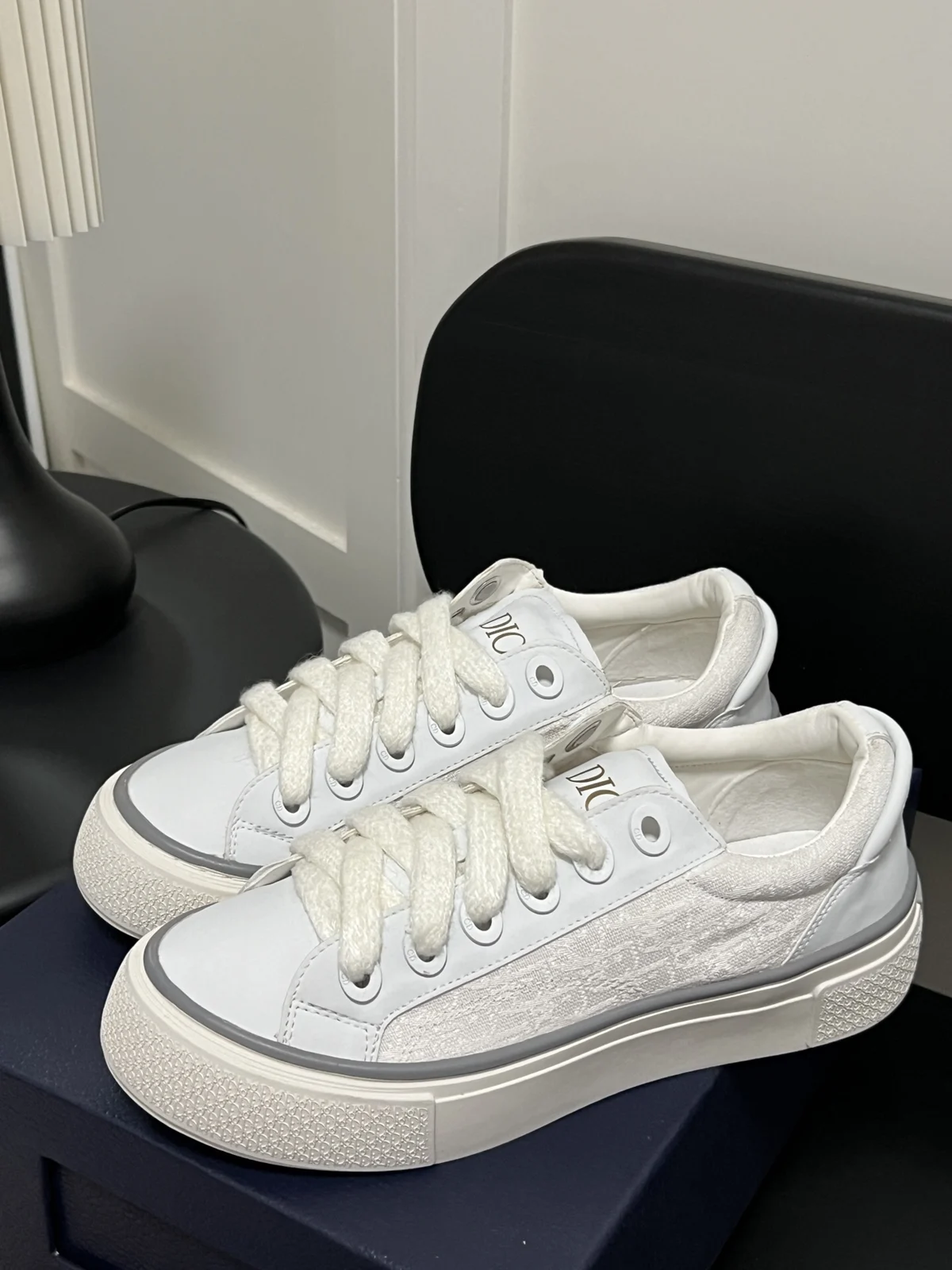 Dior B33 Spin Low-Top Sneaker | White Calfskin and Oblique