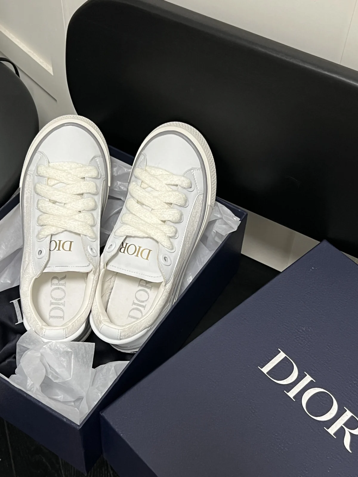 Dior B33 Spin Low-Top Sneaker | White Calfskin and Oblique