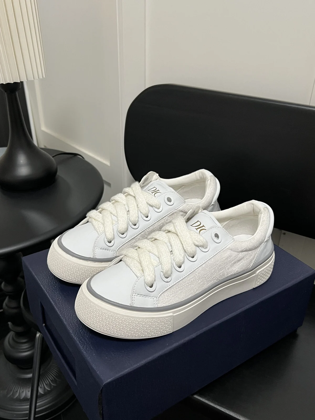 Dior B33 Spin Low-Top Sneaker | White Calfskin and Oblique