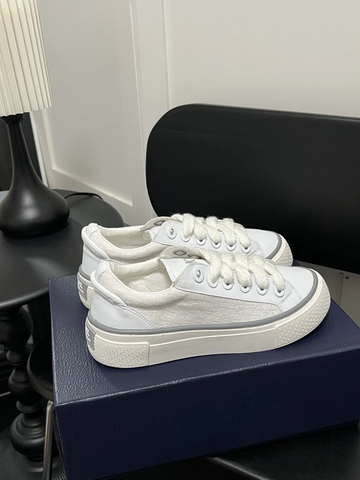 Dior B33 Spin Low-Top Sneaker | White Calfskin and Oblique