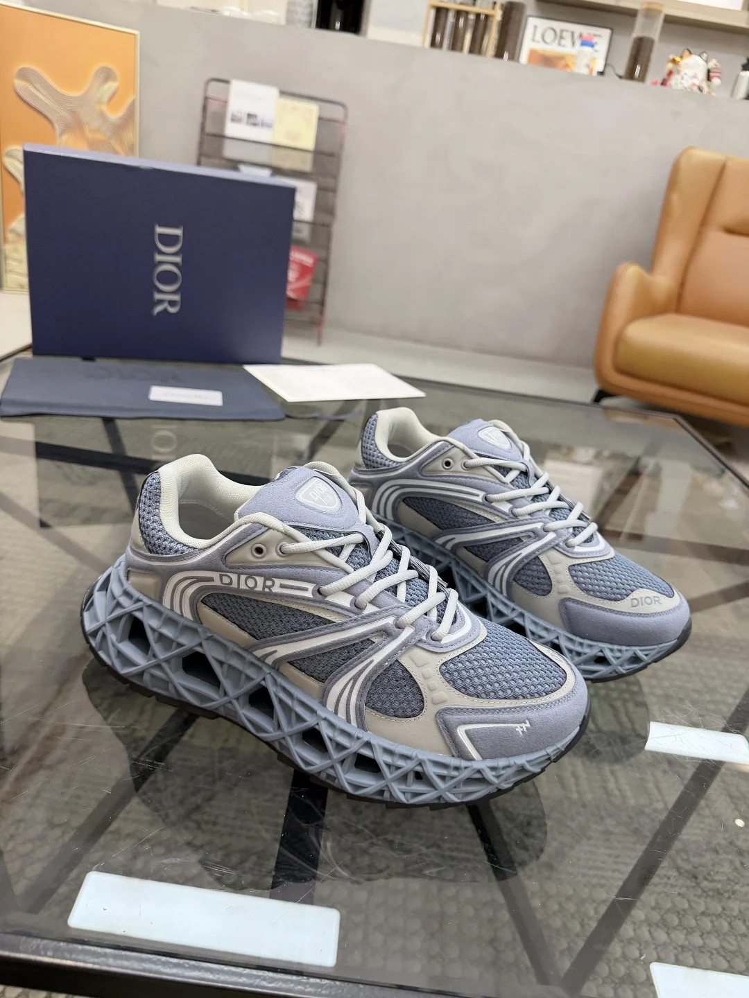 Dior B35 NXXT Sneaker | Blue and Gray Technical Mesh