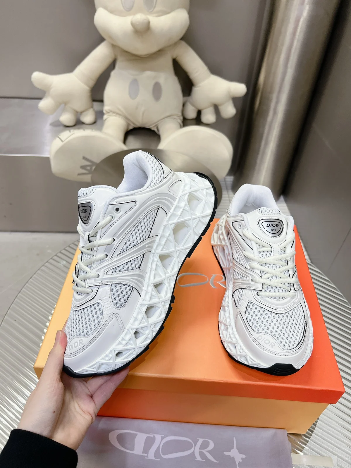 Dior B35 NXXT Sneaker | White Technical Fabric and Mesh