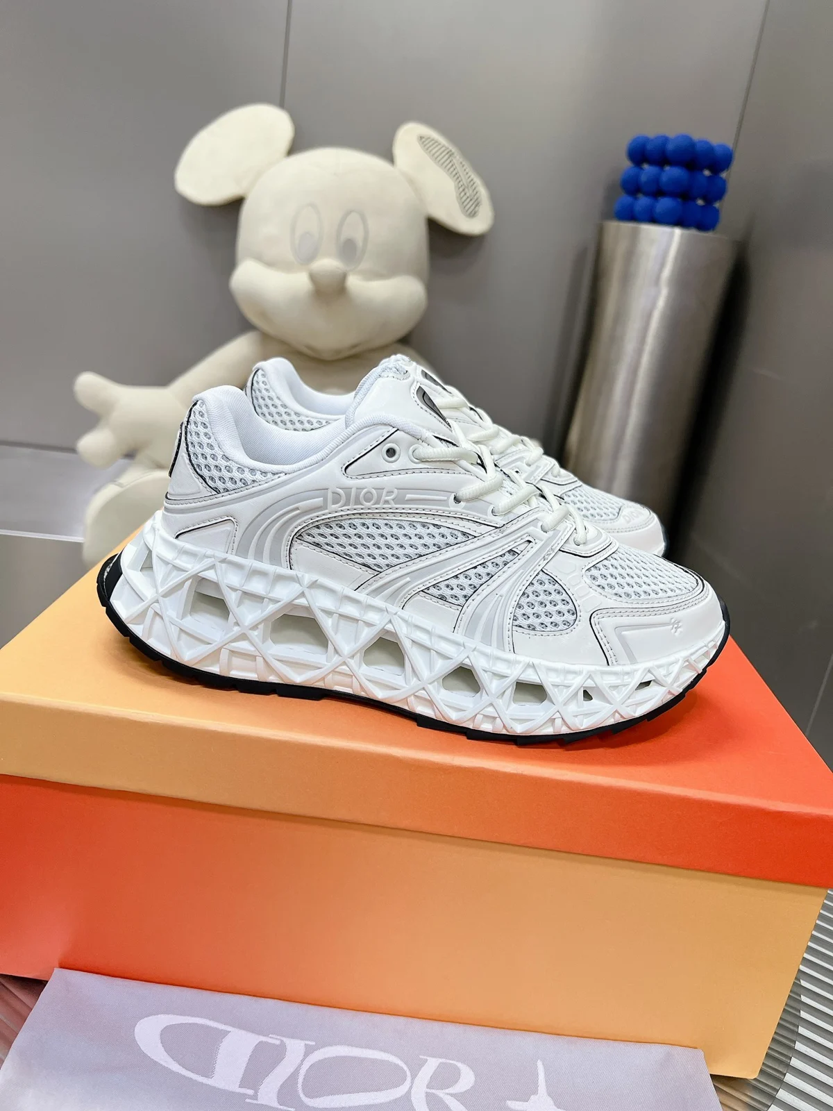Dior B35 NXXT Sneaker | White Technical Fabric and Mesh