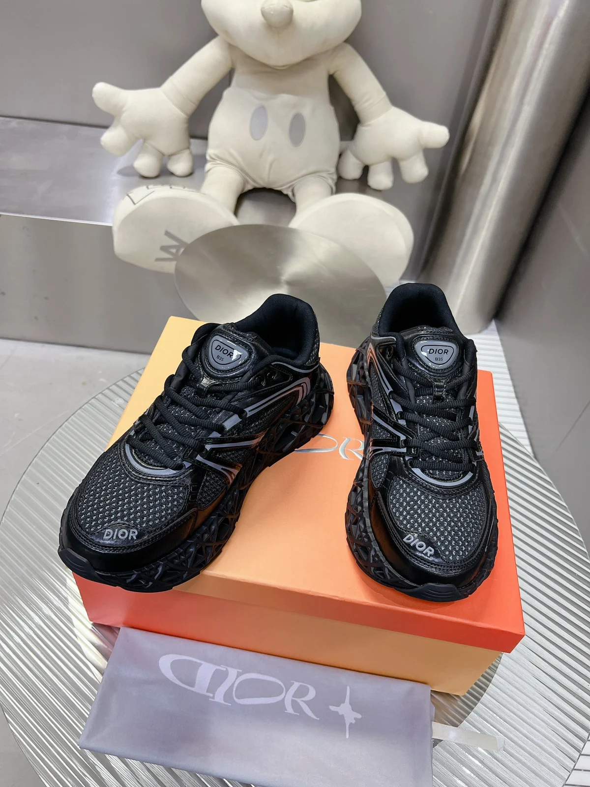 Dior B35 NXXT Sneaker | Black Technical Fabric and Mesh
