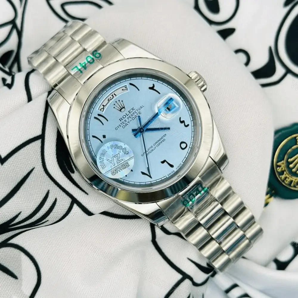 Rolex Day-Date 40 Platinum Arabic Watch 228206 – Master Copy Watches — view 1
