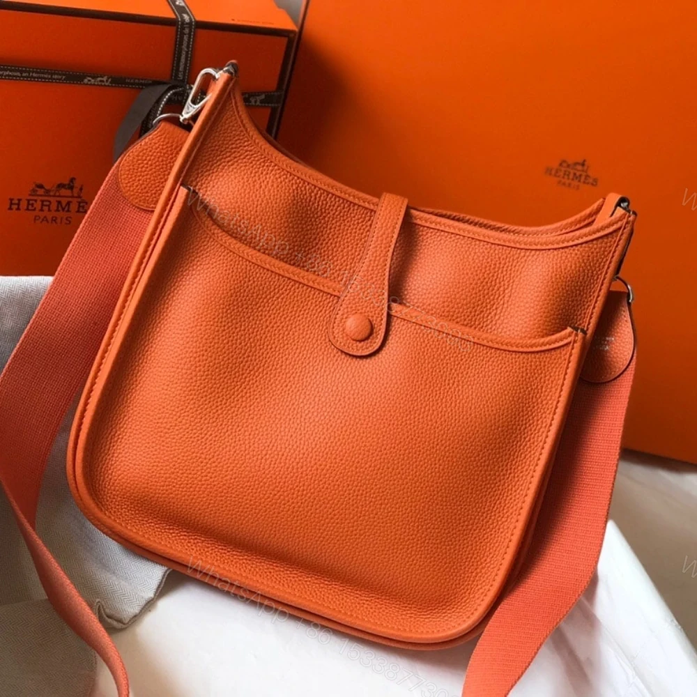 View 5 of Hermes Clemence Evelyne Pm Orange Feu 25cm