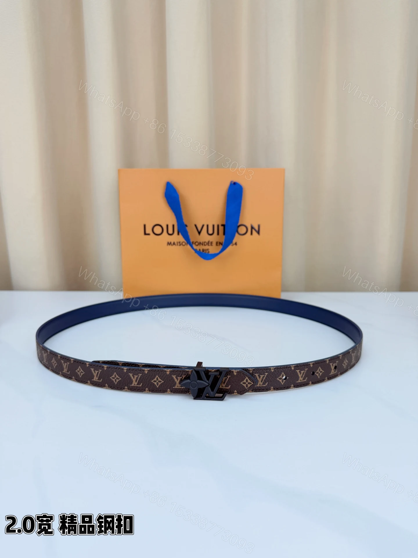 LV 原單女款 Monogram 細版黑扣腰帶 時尚百搭款 — view 1