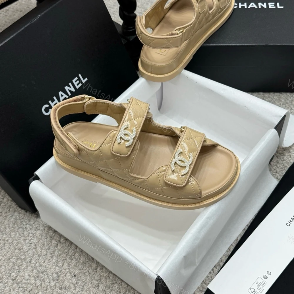 View 5 of CHANEL SANDAL SHINY BEIGE G35927 B20276 U0450