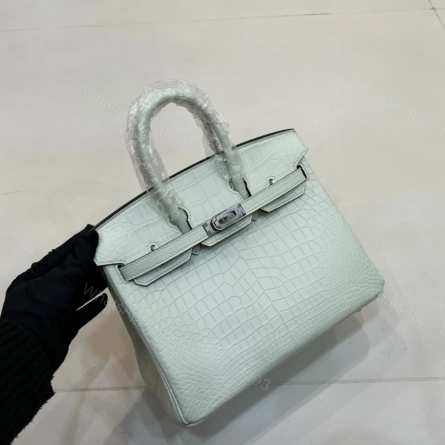 Hermes A貨 Birkin 鱷魚紋手提包 淡綠清新款 — view 1