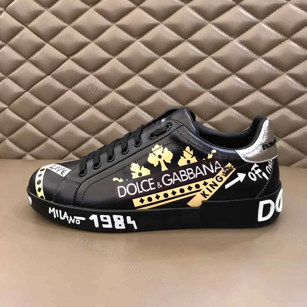 View 5 of DOLCE & GABBANA PORTOFINO SLIP-ON SNEAKERS IN PRINTED CALFSKIN – DG33