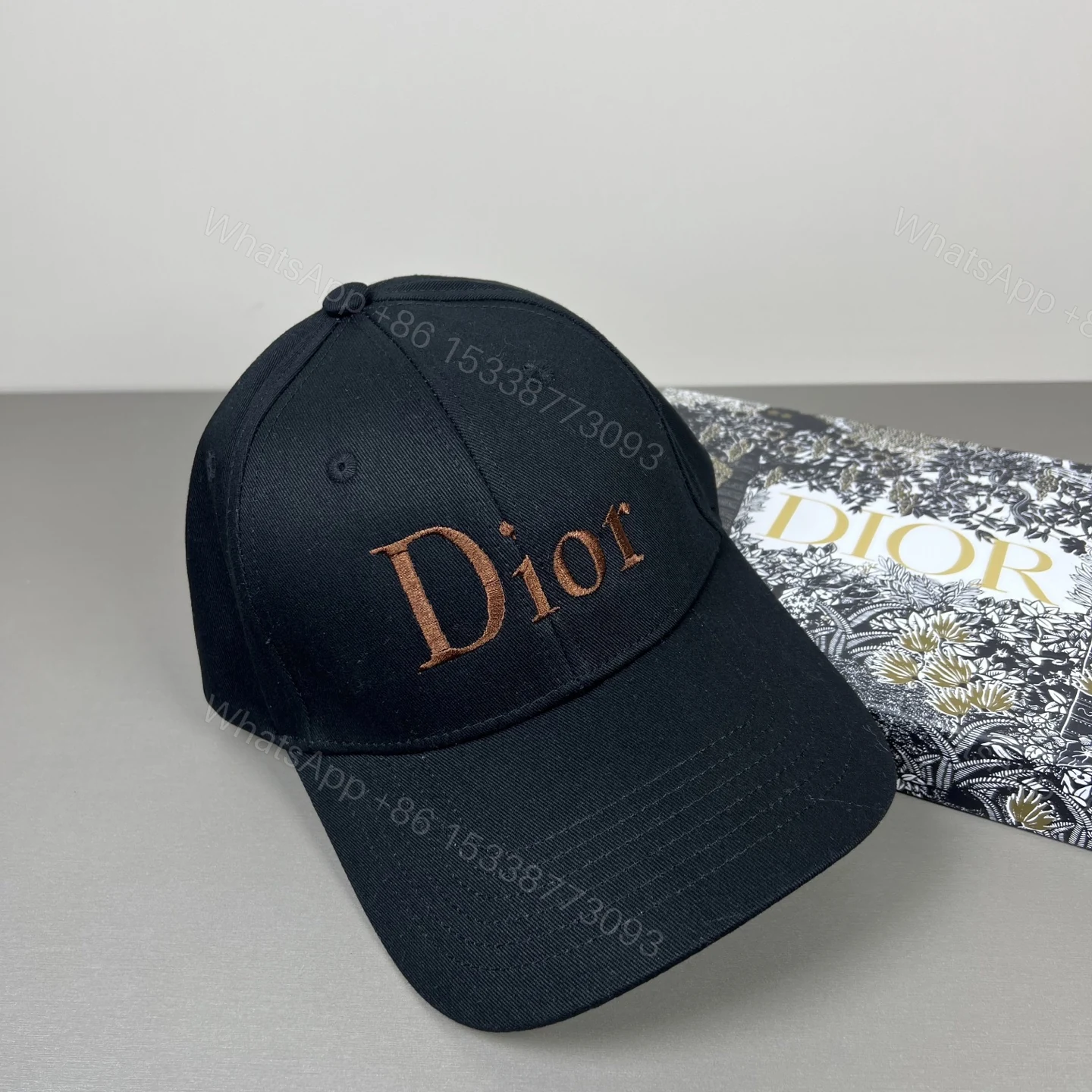 Dior A貨經典黑色刺繡Logo棒球帽男女同款鴨舌帽 — view 1