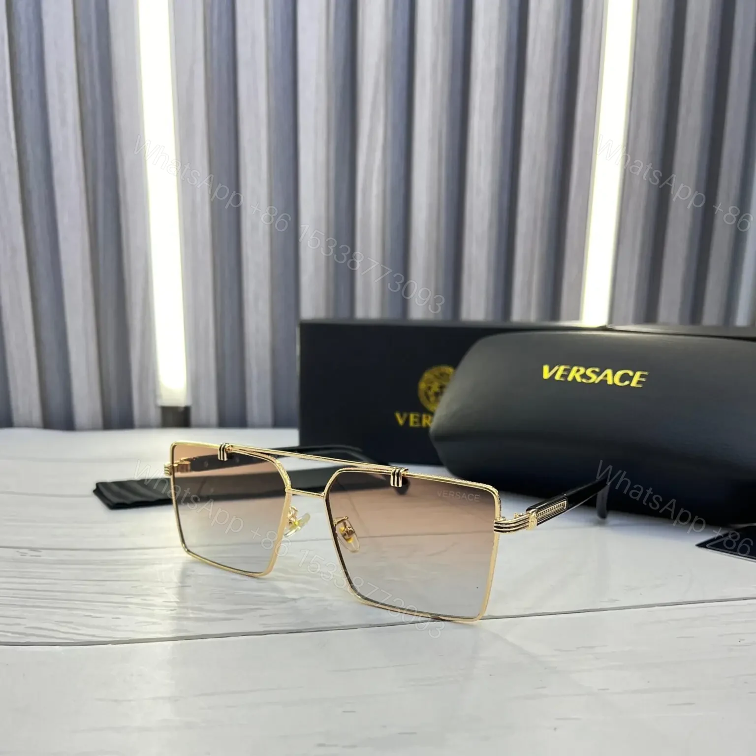 Versace Square Sunglass Black — view 1