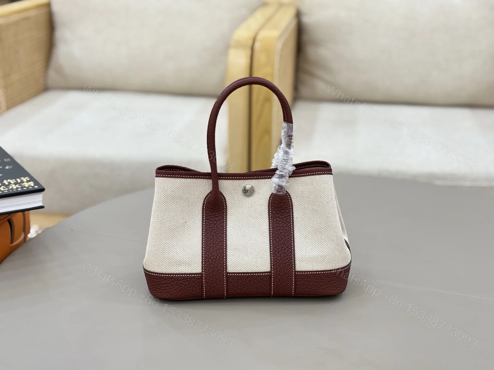 Hermès 高仿 女款 Garden Party 托特包 帆布拼皮 百搭通勤風 — view 1