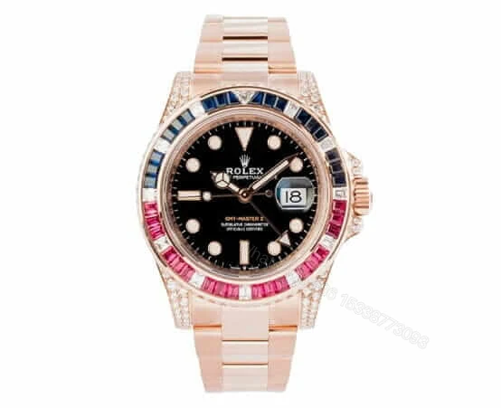 Rolex GMT-Master II 126755SARU Super Clone: Everose Gold Gem-Set 40mm — view 1
