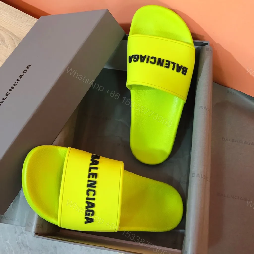 View 5 of Neon Yellow Slip-On Sandals: Bold Comfort & Style