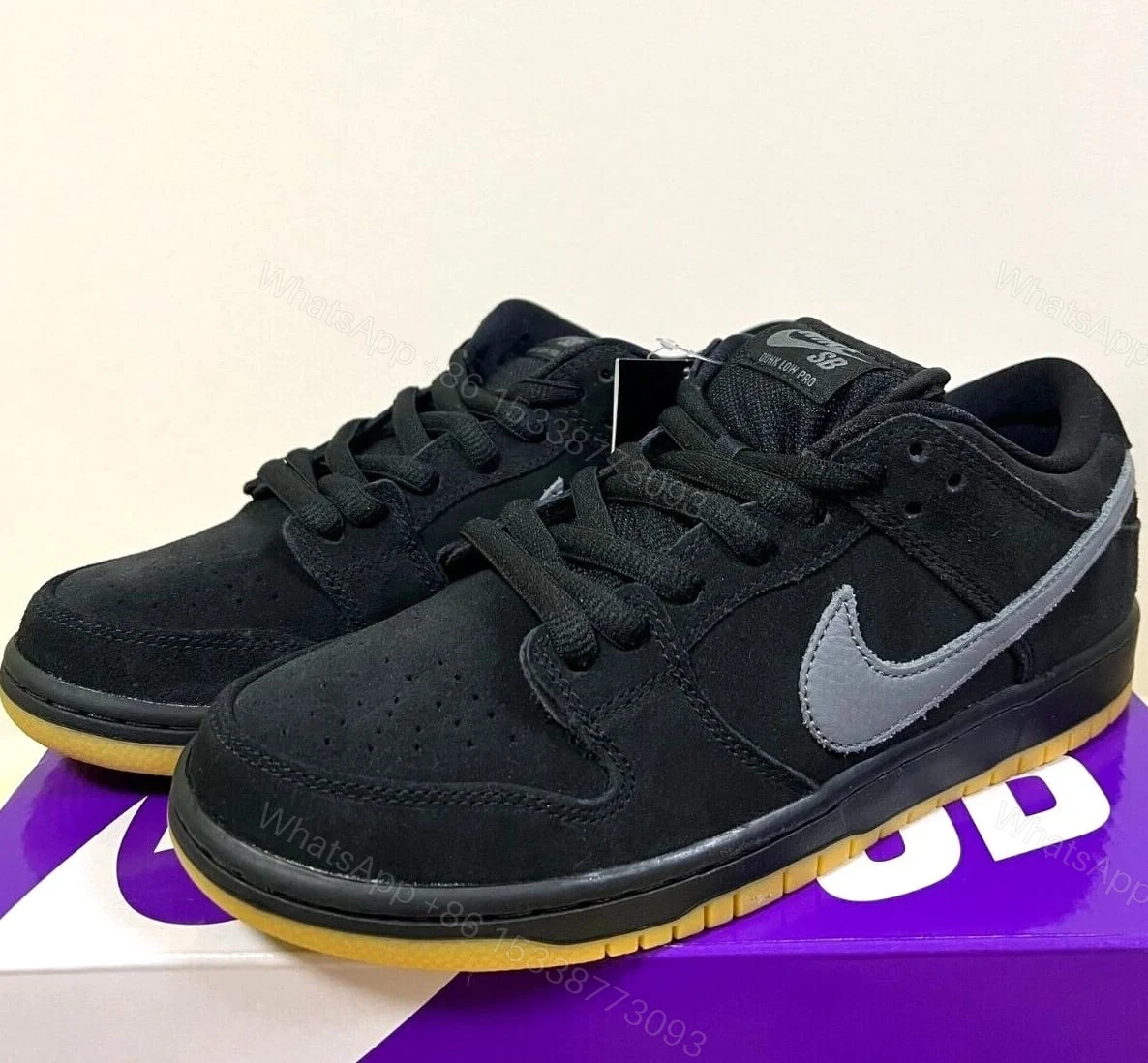 FIRST COPY Nike Sb Dunk Low Fog Black Gum semi ua for men — view 1