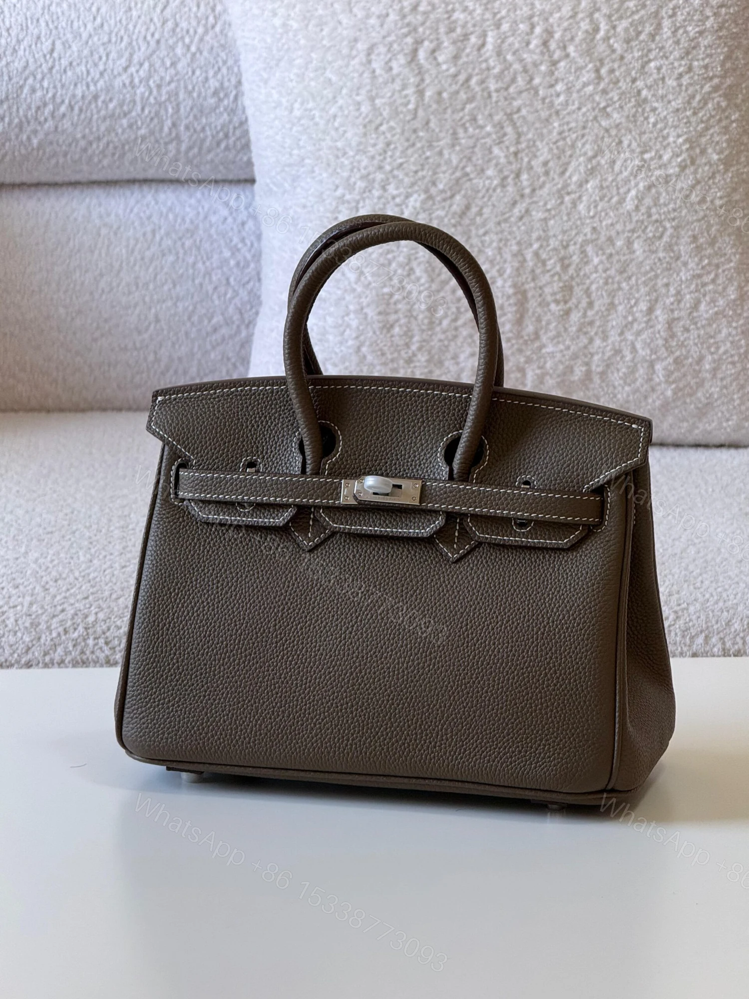 Hermes Togo BIRKIN 25 Etoupe — view 1