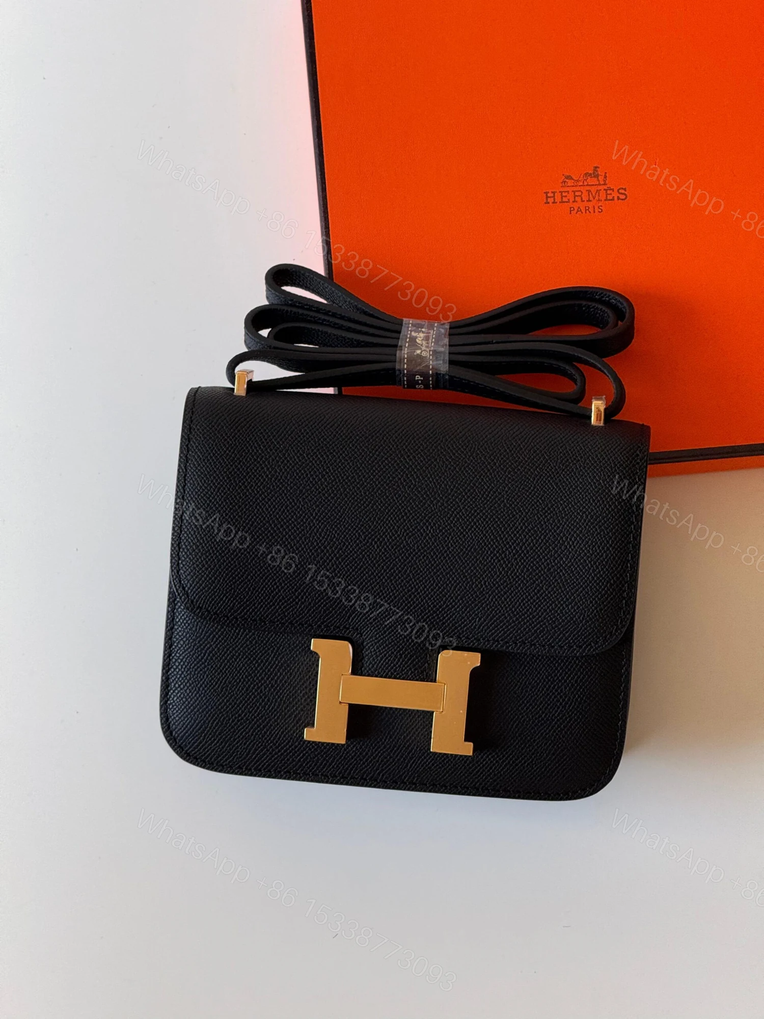 Hermès Constance 18 bag in black Epsom leather — view 1