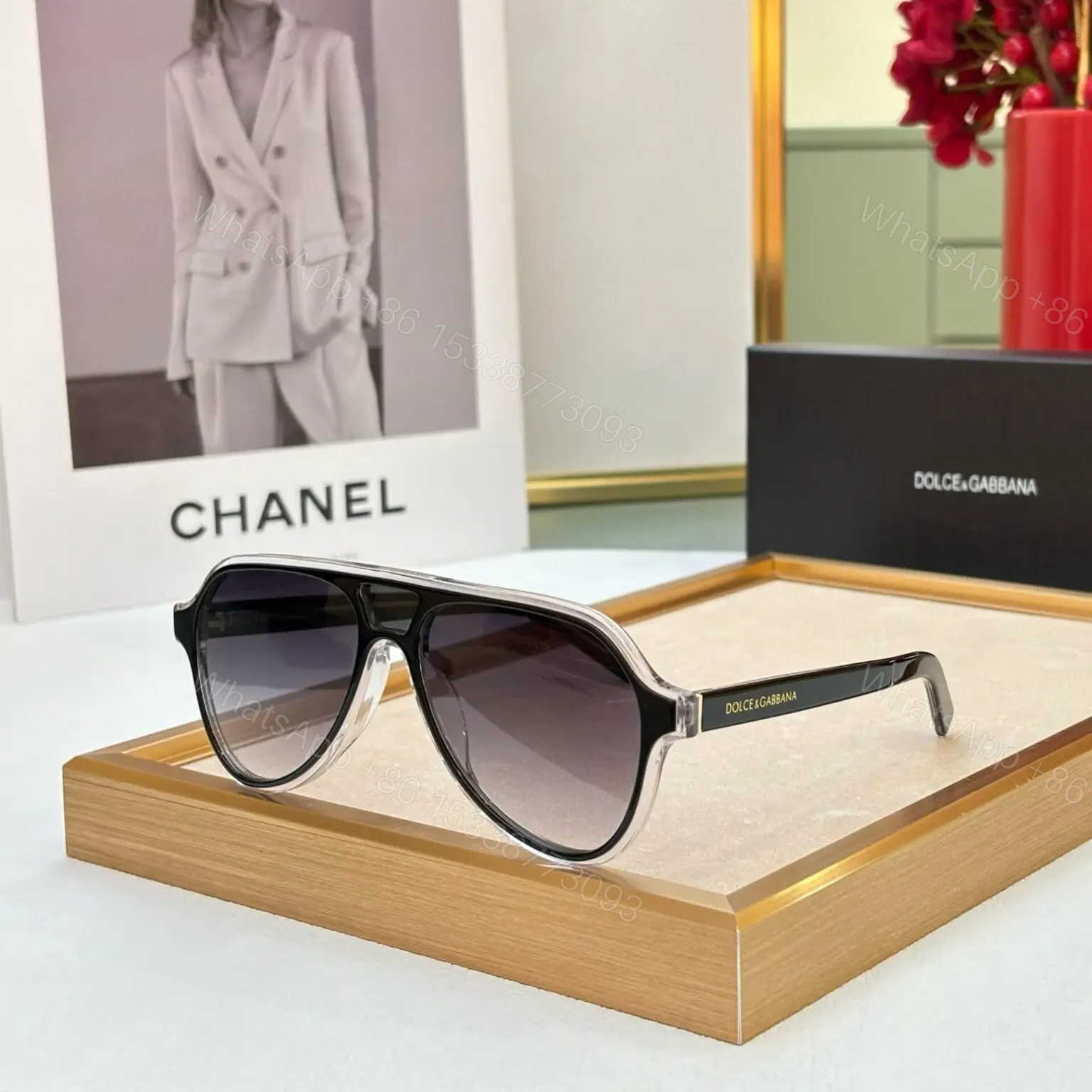 D&G Men Sunglasses Black UV Protection — view 1
