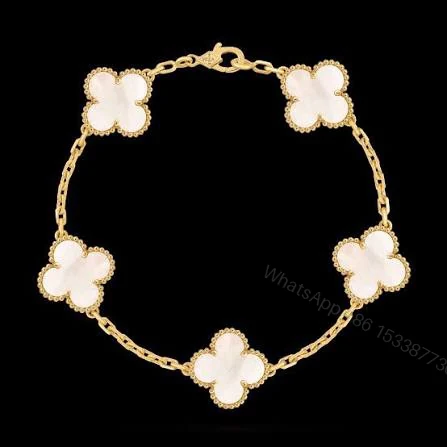 Van cleef Alhambra bracelet in mother of pearl Gold size 16 — view 1